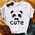 Camiseta engraçada feminina com estampa de panda, manga curta, gola O, camiseta - Imagem 9