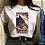 Camiseta de manga curta com estampa do gato tarot feminino, camiseta dos desenho - Imagem 1