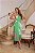 Vestido Midi com cinto estampado verde - Imagem 3