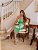 Vestido Midi com cinto estampado verde - Imagem 1