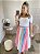 Conjunto Tricot com cropped e saia tricolor - Imagem 2