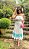 Conjunto de Saia e Cropped Bordado Turquesa Limonada Pink - Imagem 1