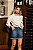 Short Jeans bordado com pérola no bolso Eva bella Luciane - Imagem 1