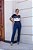T-Shirt azul com renda Eva bella Thaila - Imagem 1