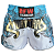 SHORT MUAY THAI GOLD BRANCO CELESTE - Imagem 1