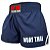 Short Muay Thai Calção Tailandês Básico Unissex - Azul Marinho - Imagem 1
