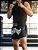 Short Muay Thai Tailandês Preto Básico Unissex - Imagem 3