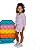 Conjunto Infantil com Shorts Saia Rosa com Capuz Gabriela Aquarela - Imagem 2