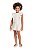 Conjunto Infantil Feminino com Saia Shorts Off White Quimby - Imagem 1