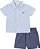 Conjunto Infantil Masculino com Camisa Social com Bermuda - Imagem 1