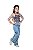 Blusa Infantil Feminina Cropped com Sobreposição em Tule - Imagem 1