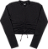 Blusa Juvenil Manga Longa Modelo Cropped Preta - Imagem 1