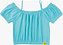 Blusa de Infantil Feminina Cropped Azul Ombro Caído - Imagem 1