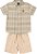 Conjunto Infantil Masculino Camisa Xadrez Bermuda Sarja - Imagem 2