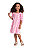 Vestido Infantil Casual da Quimby Floral Pink Neon - Imagem 1