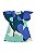 Vestido Infantil Casual da Quimby Azul Abstrato - Imagem 2