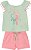 Conjunto Infantil Feminino de Verão Shorts Pom Pom - Imagem 1