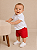 Conjunto Infantil Masculino Camisa Bermuda Vermelha - Imagem 1