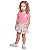 Blusa Infantil da Have Fun  Manga Curta Rosa com Crochê - Imagem 2