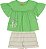 Conjunto Infantil Feminino de Verão Shorts Tecido - Imagem 2