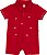 Macacão de Bebê Masculino Curto Vermelho com Gola - Imagem 2