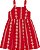 Vestido de Bebê e Infantil Vermelho Algodão Bordado - Imagem 2