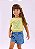 Conjunto Infantil Feminino Shorts Jeans Bordado - Imagem 1