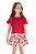 Conjunto Infantil com Saia Shorts da Quimby Vermelho - Imagem 1