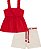 Conjunto Infantil Feminino Bata com Alças Vermelha - Imagem 2
