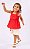 Conjunto Infantil Feminino Bata com Alças Vermelha - Imagem 1