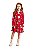Vestido Infantil Manga Longa Estampado Vermelho - Imagem 1