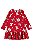 Vestido Infantil Manga Longa Estampado Vermelho - Imagem 2