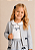 Casaco Infantil Feminino Tweed Malha Azul - Imagem 1