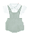 Jardineira Tricô Bebê Menino Verde Body - Imagem 2