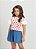 Conjunto Infantil Feminino Com Shorts Jeans - Imagem 1