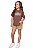 Blusa Juvenil Feminina Marrom T-Shirt - Imagem 1