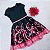 Vestido de Festa Infantil Teen Preto Estampado com vermelho da Petit Cherie - Imagem 1