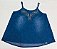 Blusa Infantil Juvenil Alça Jeans com Borbado e Brilho da Pullga - Imagem 1
