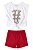 Conjunto Infantil com Shorts Vermelho de Moletom da Quimby - Imagem 2