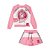 Conjunto Infantil Juvenil de Frio Blusão Rosa Listras Neon da Animê - Imagem 3