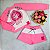 Conjunto Infantil Juvenil de Frio Blusão Rosa Listras Neon da Animê - Imagem 1