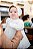 Vestido branco para Batizado manga longa com touquinha - Flor - Imagem 6