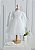 Vestido branco para Batizado manga longa com touquinha - Flor - Imagem 1