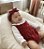 Romper Bebê Veludo Vermelho - Imagem 2