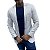 Blazer Slim Fit Sport Fino Casual Linho Cinza Claro - Imagem 3