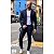 Blazer  Slim Fit Sport Fino Casual Azul Detalhe Bolso Embutido - Imagem 4