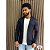 Blazer  Slim Fit Sport Fino Casual Azul Detalhe Bolso Embutido - Imagem 3