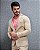 Blazer Slim Fit Sport Fino Casual Sarja Bege - Imagem 1