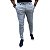 Calca Alfaiataria Skinny Cinza Mescla Linho Zip Off - Imagem 1