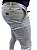 Calca Alfaiataria Skinny Cinza Mescla Linho Zip Off - Imagem 2